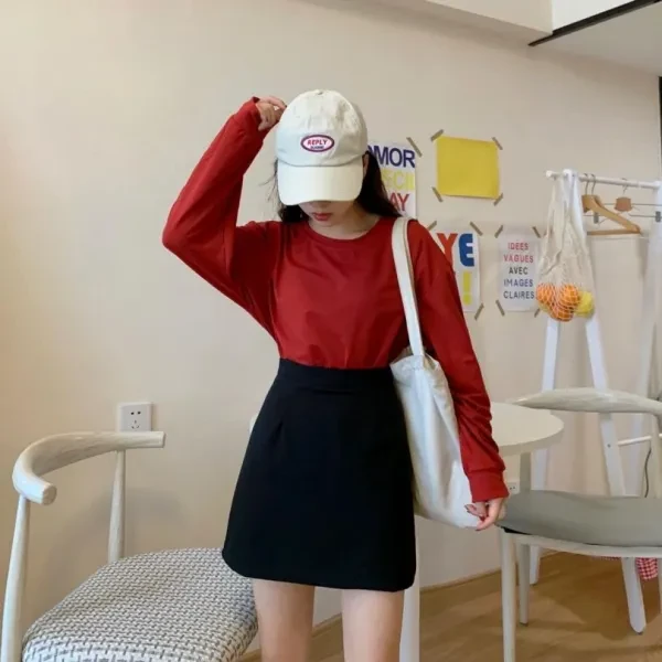 Black A-Line Mini Skirt Fashionable Summer Office Wear for Women