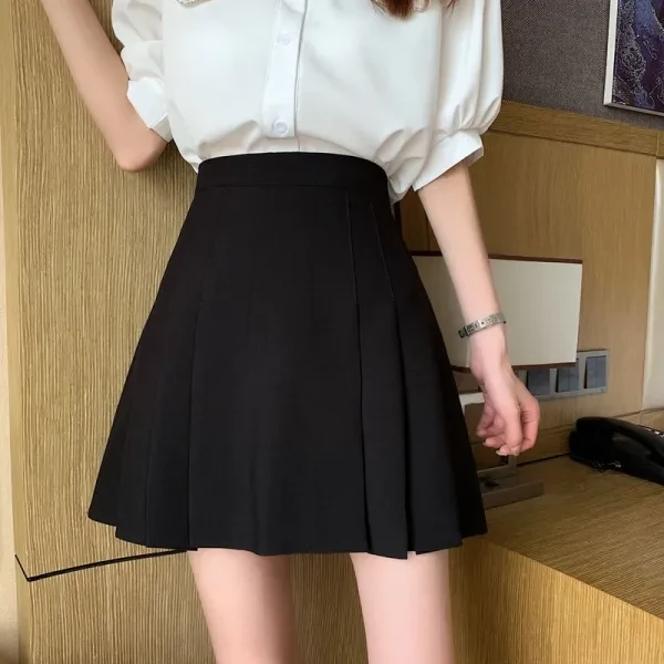 Black A-Line Mini Skirt Trendy Summer Fashion for Women