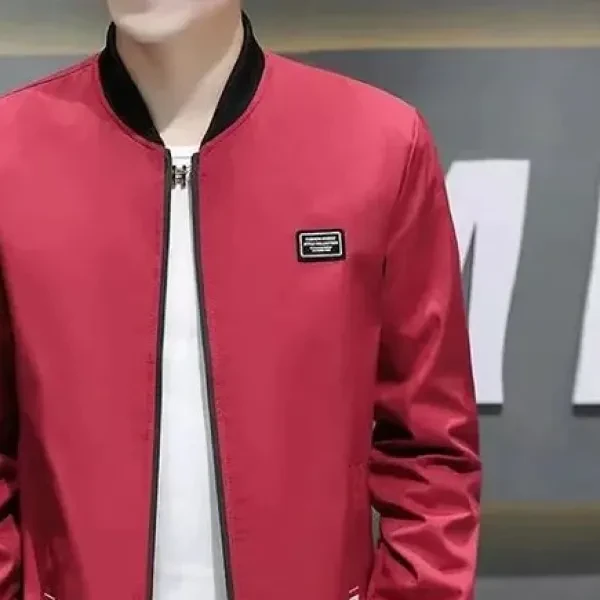 Men's Premium Wine Red Winter Jacket Stay Warm & Stylish with Zip-Up Windbreaker