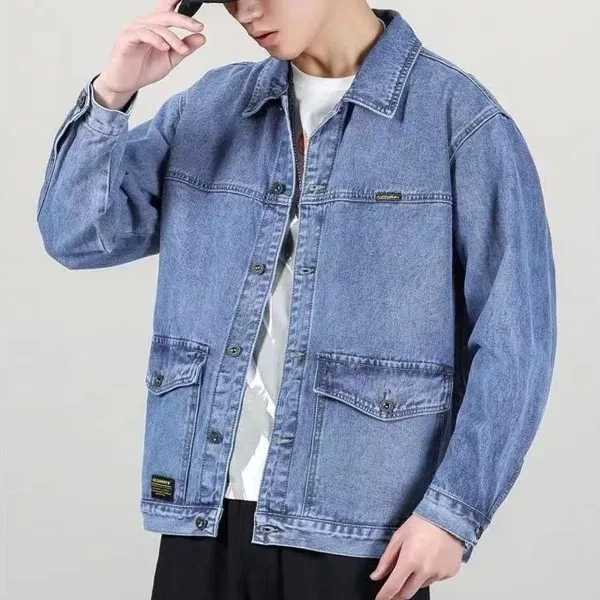 Men's Fashionable Denim Jacket with Multi-Pockets - Blue Collar