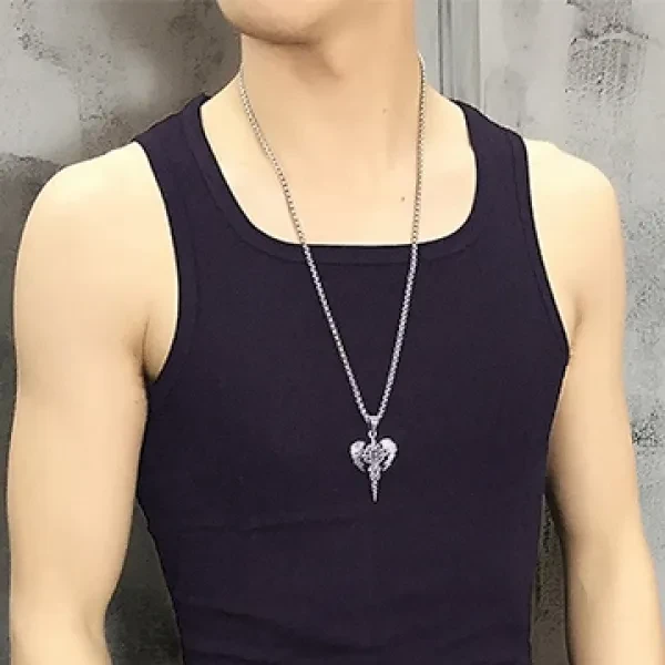 Black Men's Sleeveless Round Neck Vest Personal Fit Undershirt