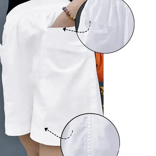 Comfy Cotton High Waist Shorts Double Pocket All-Season Women's Wear