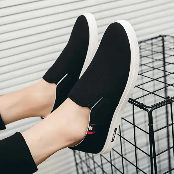 Elegant Solid Color Slip-on Canvas Flat Shoes