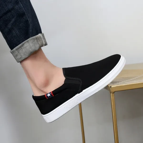 Elegant Solid Color Slip-on Canvas Flat Shoes