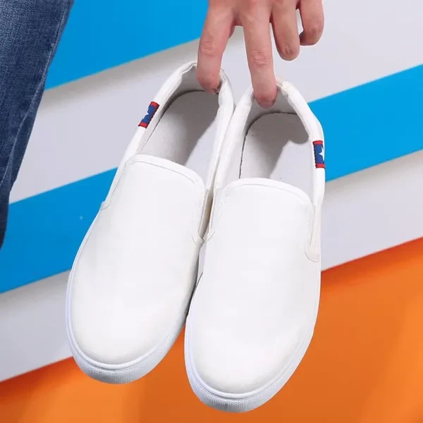 Elegant Solid Color Slip-on Canvas Flat Shoes