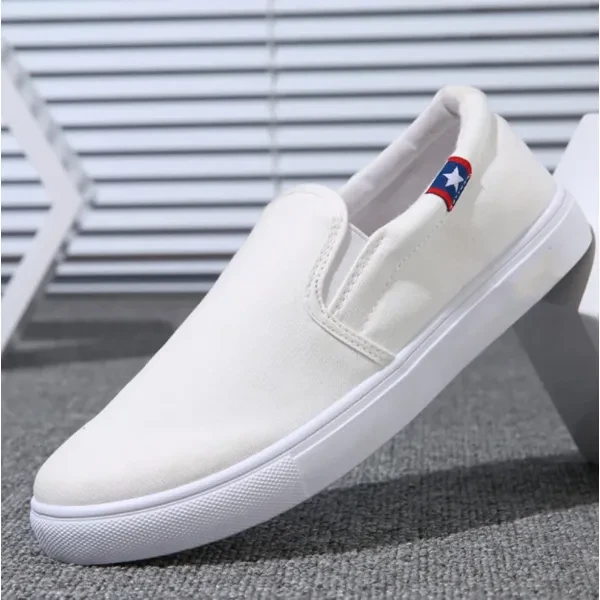 Elegant Solid Color Slip-on Canvas Flat Shoes