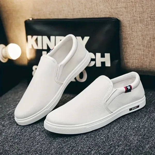 Elegant Solid Color Slip-on Canvas Flat Shoes