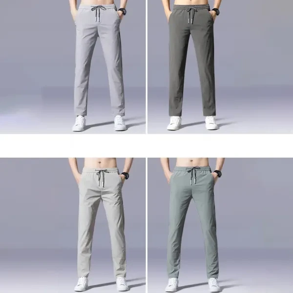 Solid Color Men Fashionable Sports Trouser, Comfortable Running Gym Thin Pants