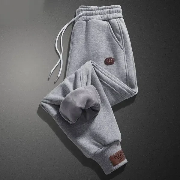 Gray Cotton Blend Elastic Waist Trouser for Men