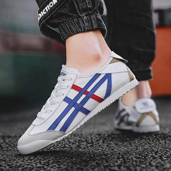 Colorful Stripes Pattern Men Flat Shoes Lace Up Soft Bottom Fashion Casual Party