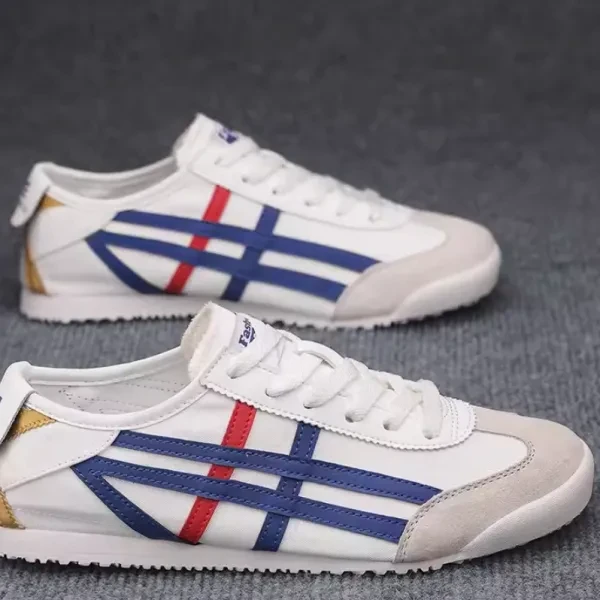 Colorful Stripes Pattern Men Flat Shoes Lace Up Soft Bottom Fashion Casual Party