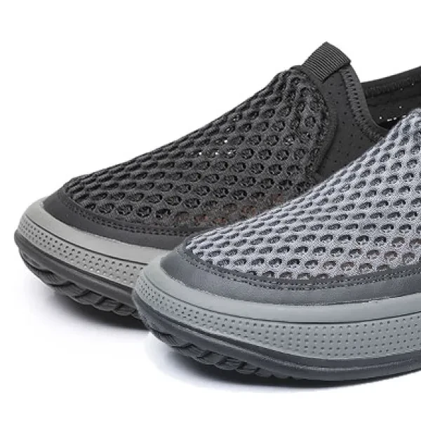 Breathable Mesh Hollow Men Casual Flat Shoes Slip On Soft Bottom Outdoor Walking