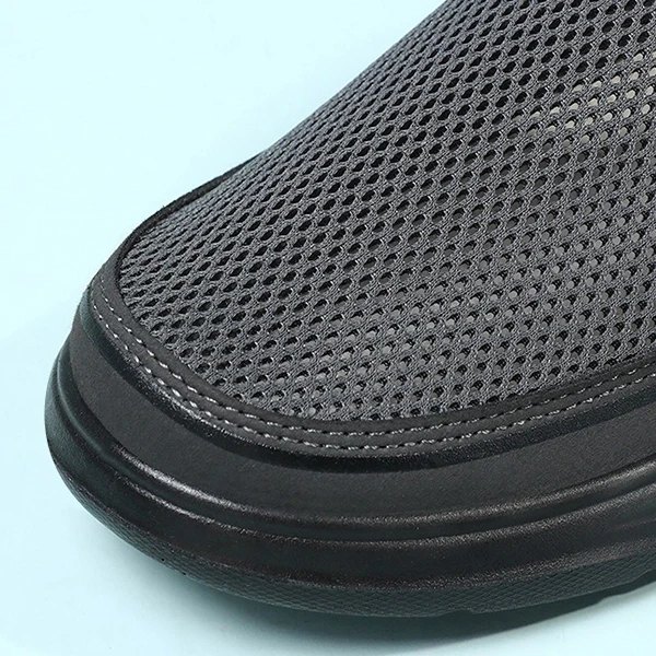 Breathable Mesh Panel Casual Flat Shoes For Men Slip On Soft Bottom Casual Walki