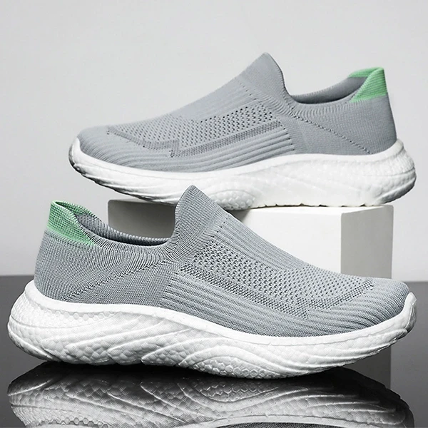 Mesh Breathable Slip-On Wear Resistant Almond Toe Lightweight Men Walking Flat F