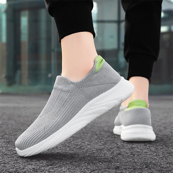 Mesh Breathable Slip-On Wear Resistant Almond Toe Lightweight Men Walking Flat F