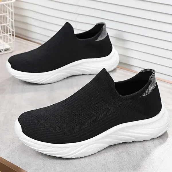 Mesh Breathable Slip-On Wear Resistant Almond Toe Lightweight Men Walking Flat F