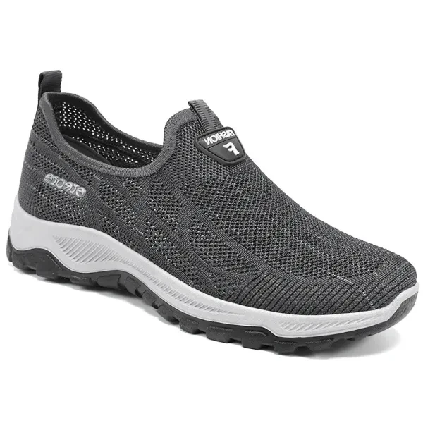 Breathable Hollow Mesh Slip-On Men Fashionable Casual Flat Walking Sports Sneake