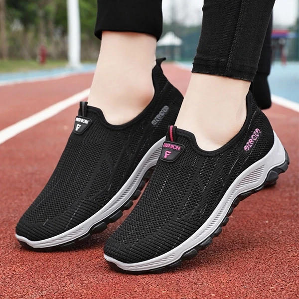 Breathable Hollow Mesh Slip-On Men Fashionable Casual Flat Walking Sports Sneake