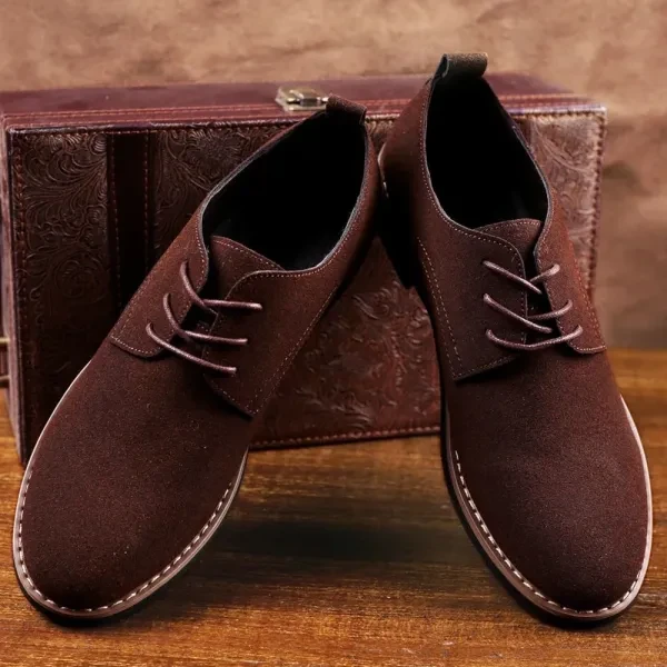 Luxury Design Men Formal Shoes Lace-Up PU Flat Loafers Soft Sole Pointed Toe Fas