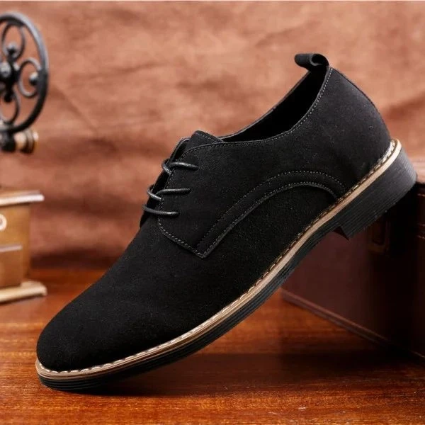 Men's Luxury Formal Shoes Lace-Up PU Loafers Dress Shoes Pointed Toe Fashion Foo