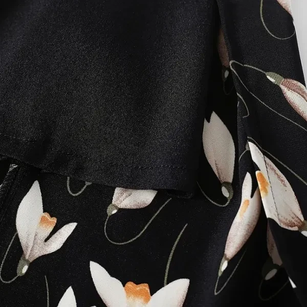 Floral Print V Neck Short Sleeves Women Fashionable A-Line Maxi Long Dress