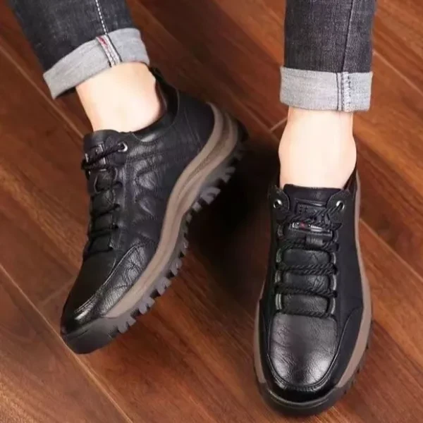 Premium Synthetic Leather Casual Boots - Slip On Black