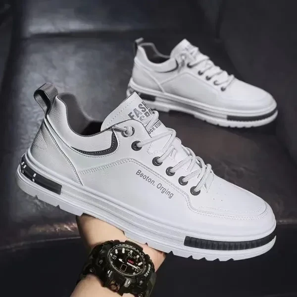 Black Lace Closure Men's Sneakers with Anti-Skid Sole - Ideal for Running and Pa