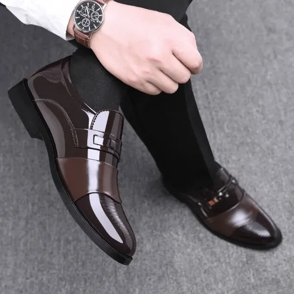 Premium Synthetic Leather Formal Boots for Men - Lightweight & Glossy