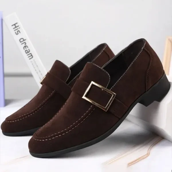 Prem. Suede Loafers Luxury Design Soft Soles Pointed Toe for Men