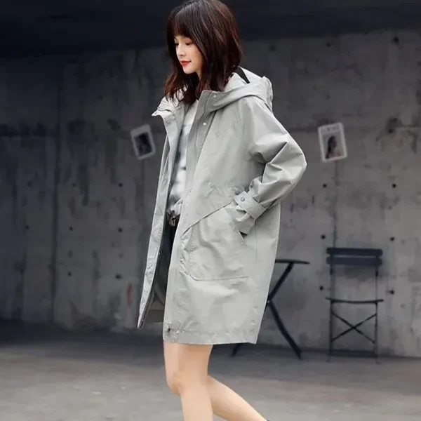 Blue Zip Front Hoodie Jacket - Stay Cozy & Chic (Women)