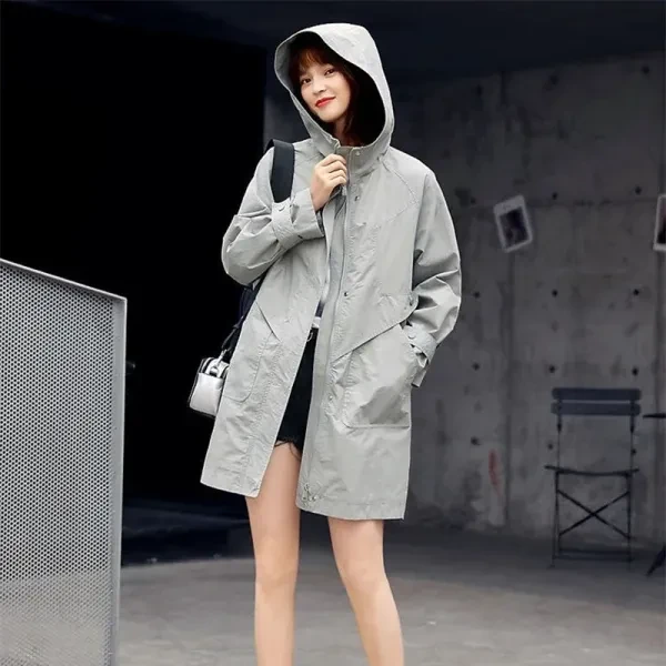 Blue Zip Front Hoodie Jacket - Stay Cozy & Chic (Women)