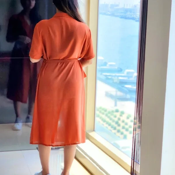 Coffee Suit Style Half Sleeves Cardigan - Women's Jacket