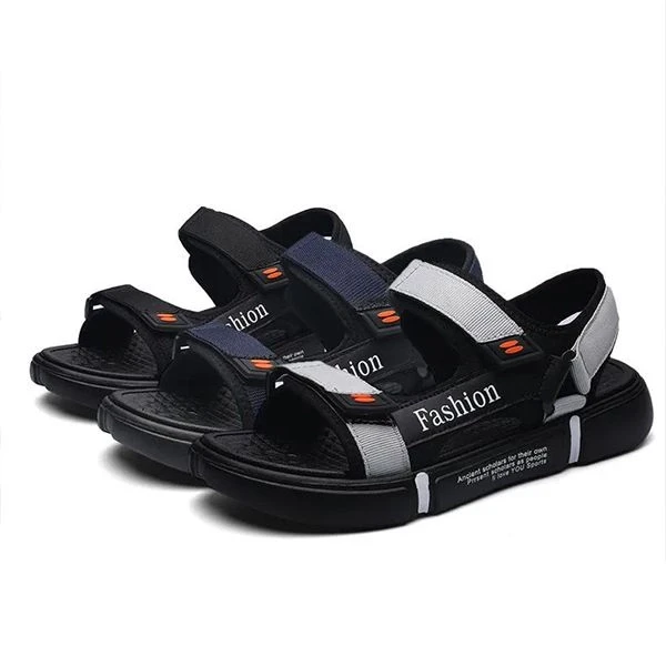Letter Printed Velcro Closure Open Toe Soft Sole Men Outdoor Casual Walking Sand