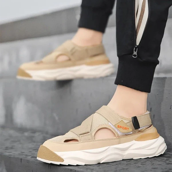 Light Weight Stylish Velcro Closure Men Sandal Shoes Thick Bottom Casual Outdoor