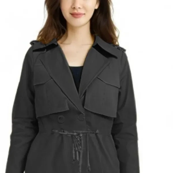 Lapel Neck Full Sleeves Dual Pocket Design Casual Wear Winter Coat Women Jacket