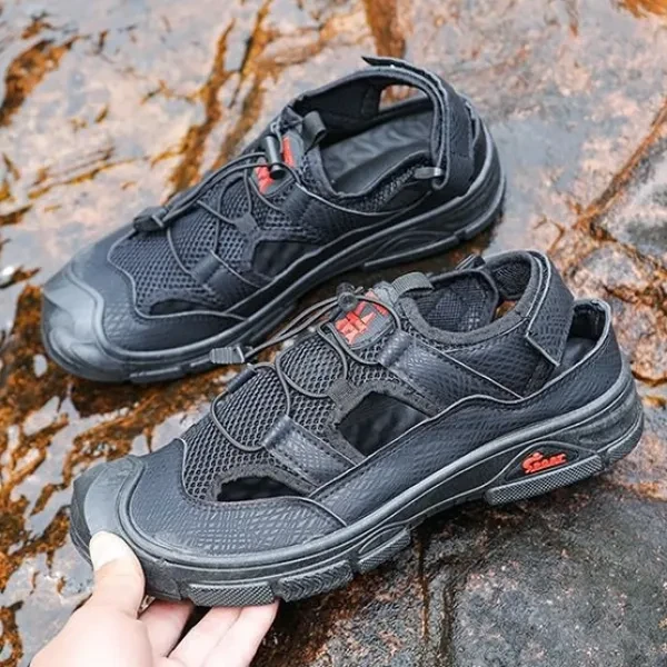 Mesh Lace-Up Casual Sandals for Men - Comfortable & Stylish for Everyday & Outdo