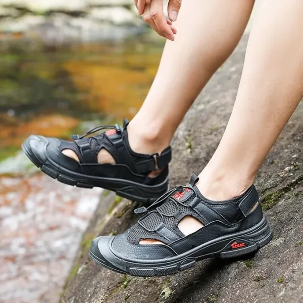 Mesh Lace-Up Casual Sandals for Men - Comfortable & Stylish for Everyday & Outdo