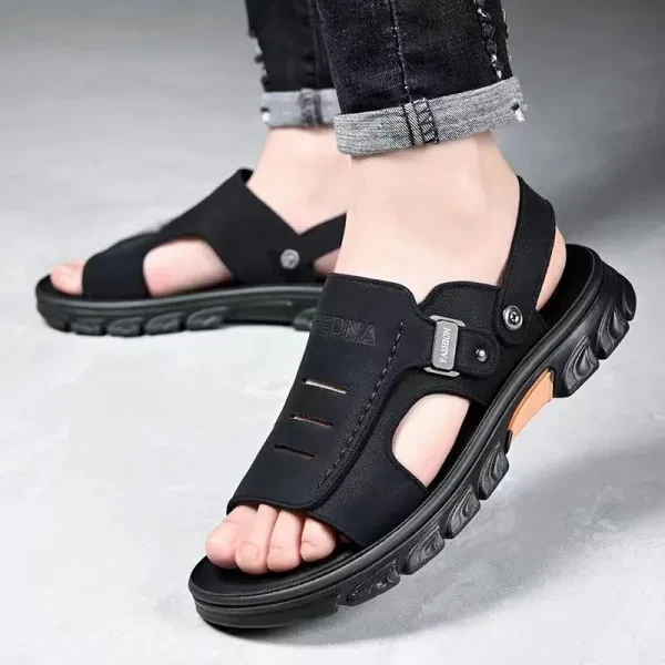Black Strap Sandals Comfortable & Stylish for Everyday & Formal Wear