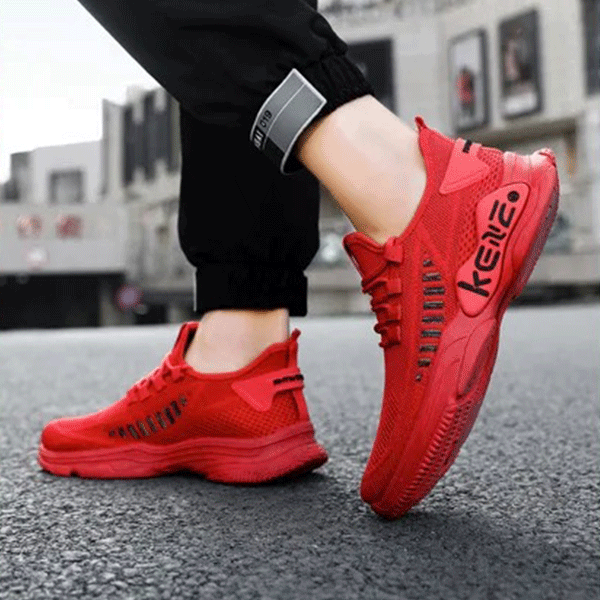 Breathable Mesh Detail Lace-Up Front Soft Sole Lightweight Men Outdoor Sports We