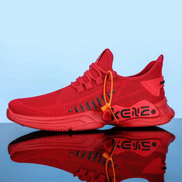 Breathable Mesh Detail Lace-Up Front Soft Sole Lightweight Men Outdoor Sports We