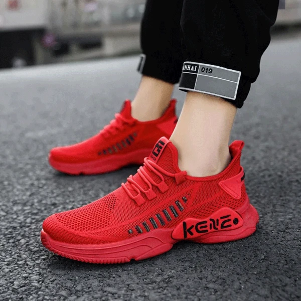 Breathable Mesh Detail Lace-Up Front Soft Sole Lightweight Men Outdoor Sports We