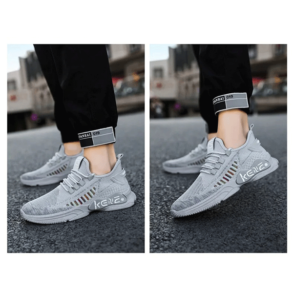 Breathable Mesh Detail Lace-Up Front Soft Sole Lightweight Men Outdoor Sports We