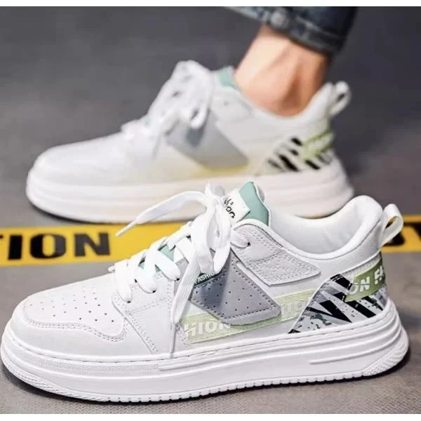 Multi Tone Design Breathable Men Fashion Skate Sneakers Lace Up Round Toe Soft S