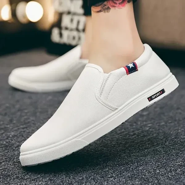 Elegant Solid Color Slip-on Canvas Flat Shoes
