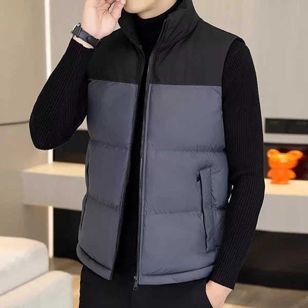 Dual Tone Quilted Sleeveless Men's Winter Jacket - Stylish & Warm Coat