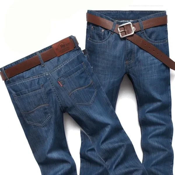 Blue Denim High Waist Button-Up Straight Fit Women's Ripped Jeans