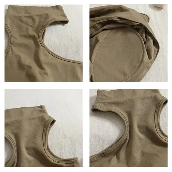 Gray High Neck Sleeveless Crop Top