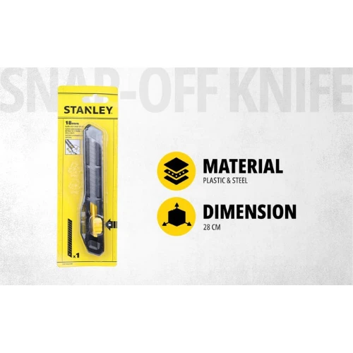 Stanley Stht10323-800 Plastic Slide Lock Snap Off Knife (Black)