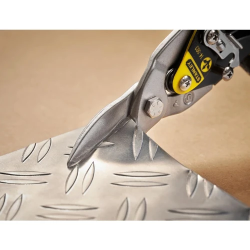 Stanley 2-14-563 "MaxSteel" straight Aviation Snips, 9.84", Black/Yellow