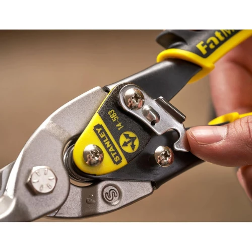 Stanley 2-14-563 "MaxSteel" straight Aviation Snips, 9.84", Black/Yellow